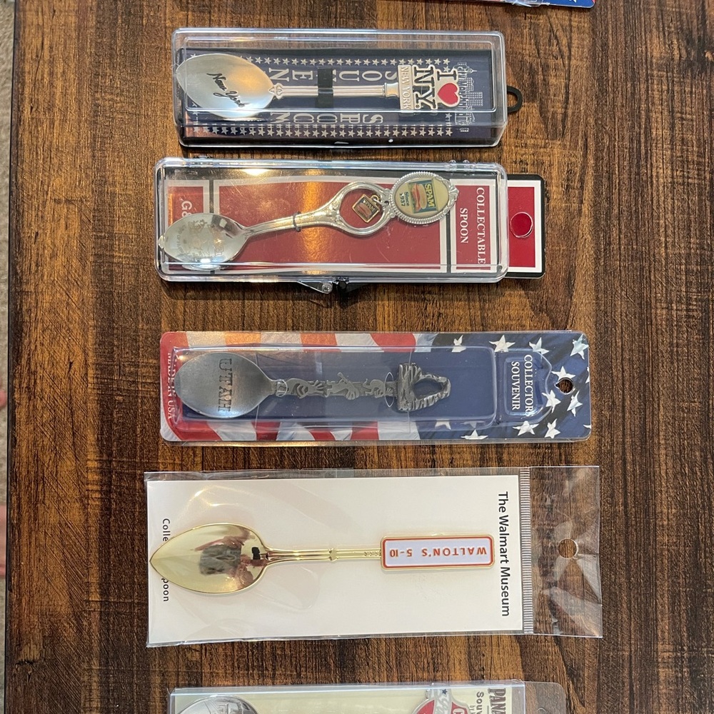 Souvenir spoons. Most brand new in package.